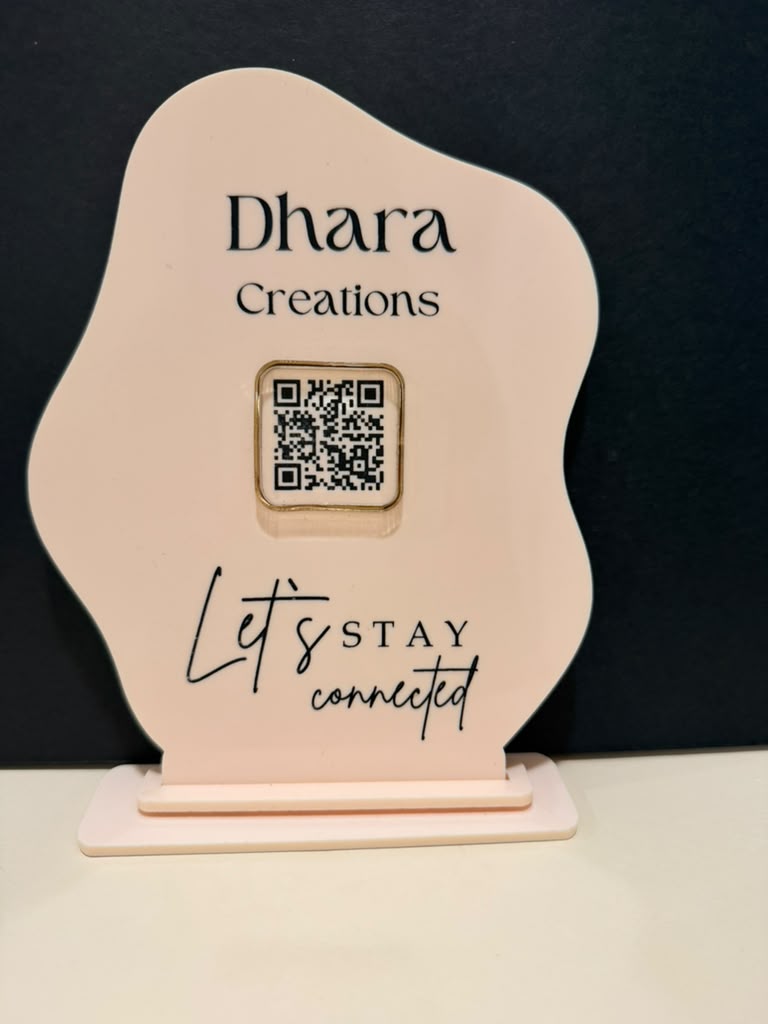 Custom Acrylic QR Sign Stand, Made to Order