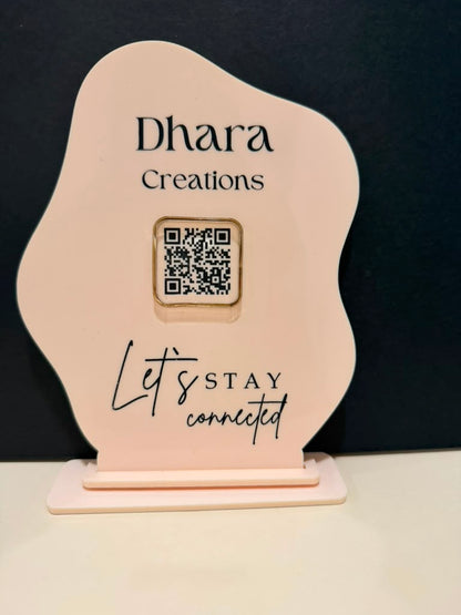 Custom Acrylic QR Sign Stand, Made to Order