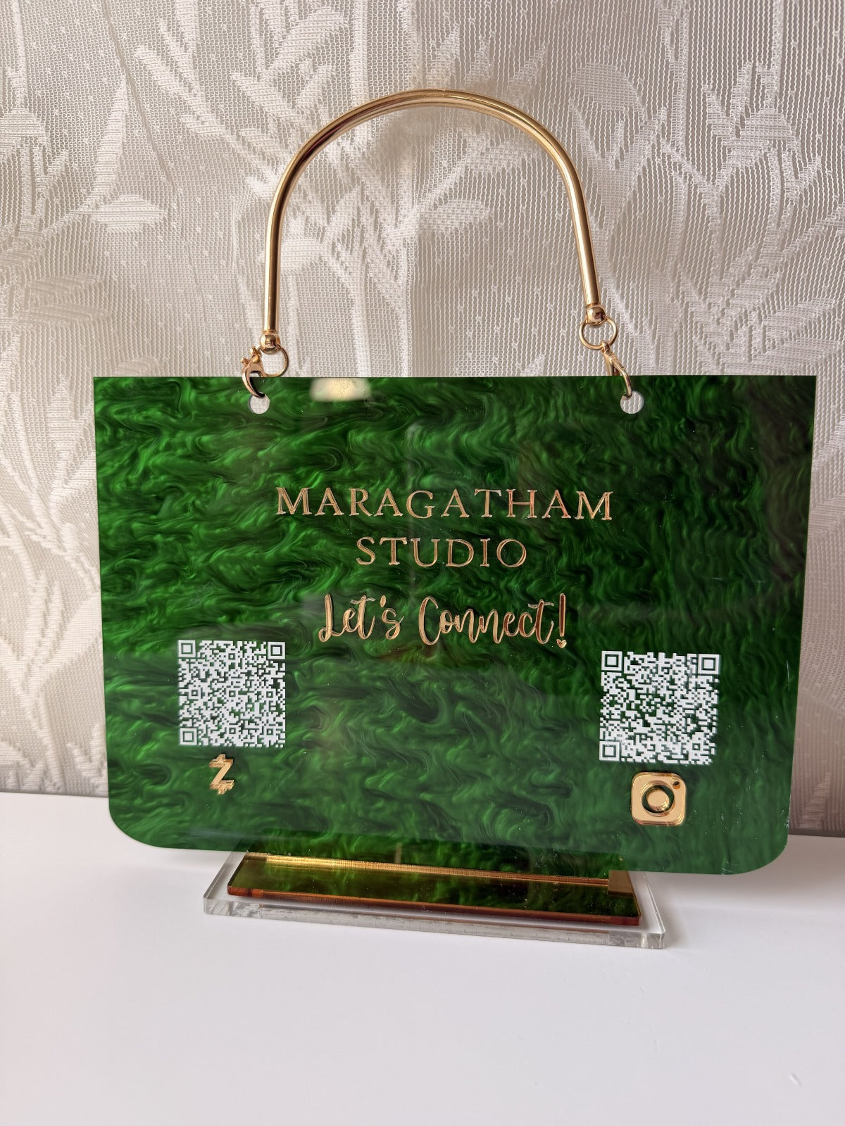 Custom Acrylic QR Sign Stand, Made to Order