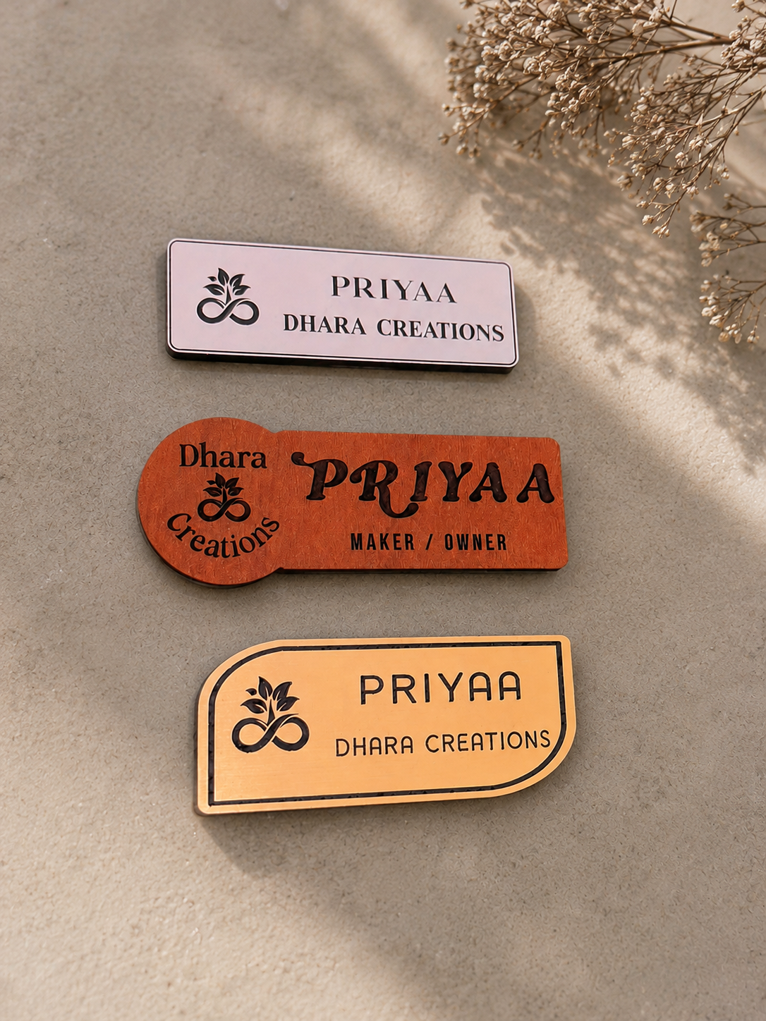 Custom Name Badge, Laser Engraved